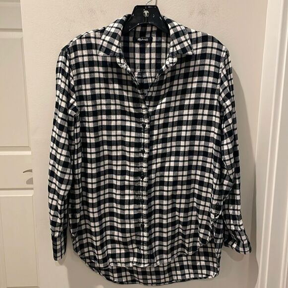 Madewell Flannel plaid Button Down shirt size XS - Picture 1 of 7
